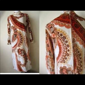 Vintage 70s Shimmery Velvet Paisley Disco Queen Dress by Stella in Small